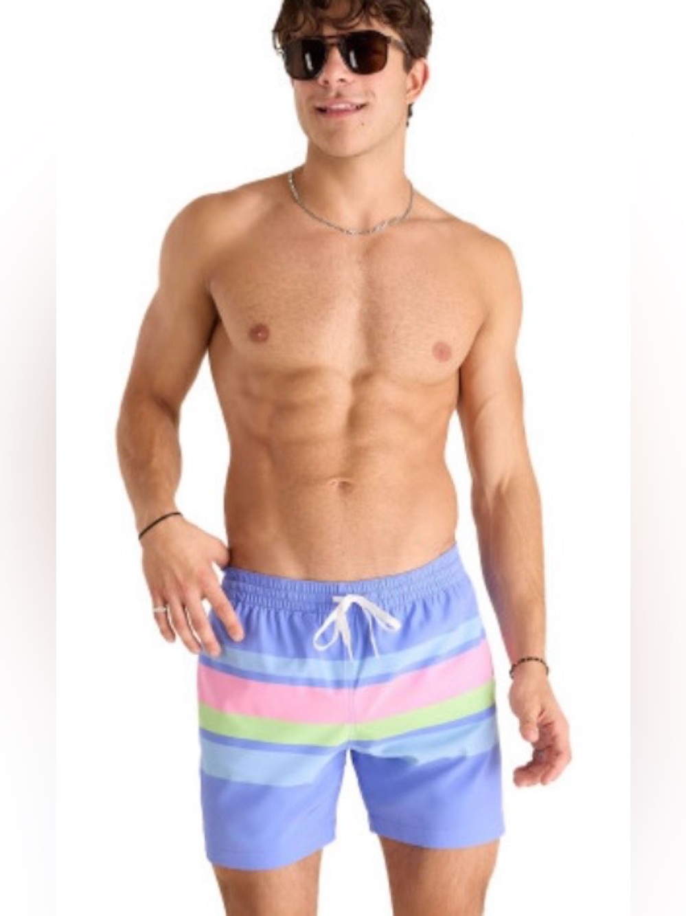 Men's Chubbies Gotta Get Aways Lined Swim Trunk - Pastel Purple Stripe XL